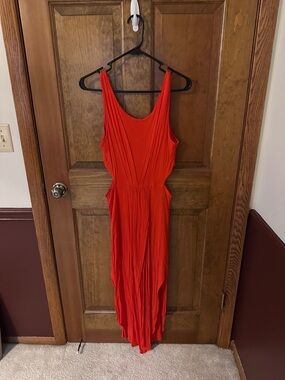 Lush Vibrant Red Sleeveless Maxi Dress